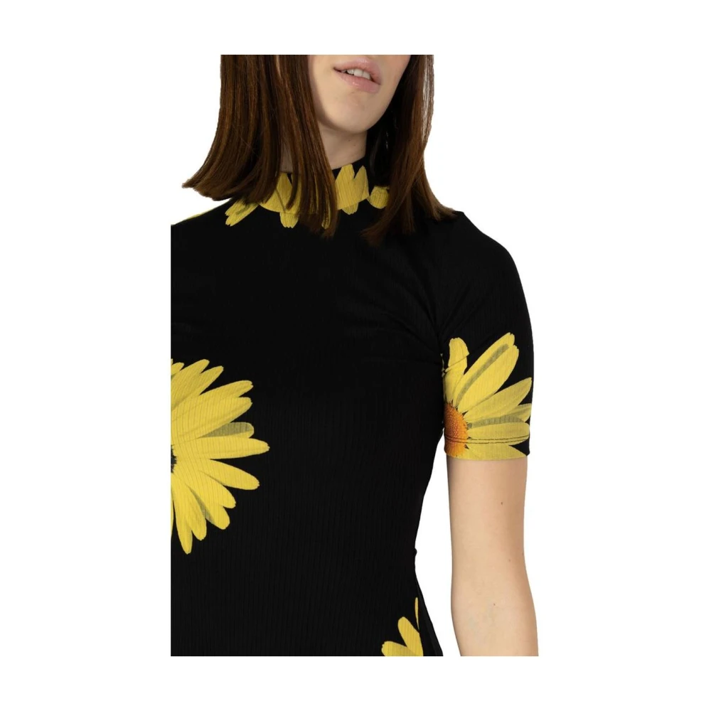 Desigual Zwarte Viscose Midi Jurk Black Dames