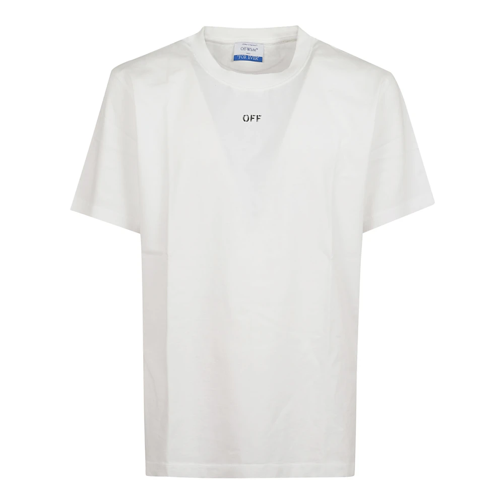 Off White Vit T-shirt med Ribbade Detaljer White, Herr