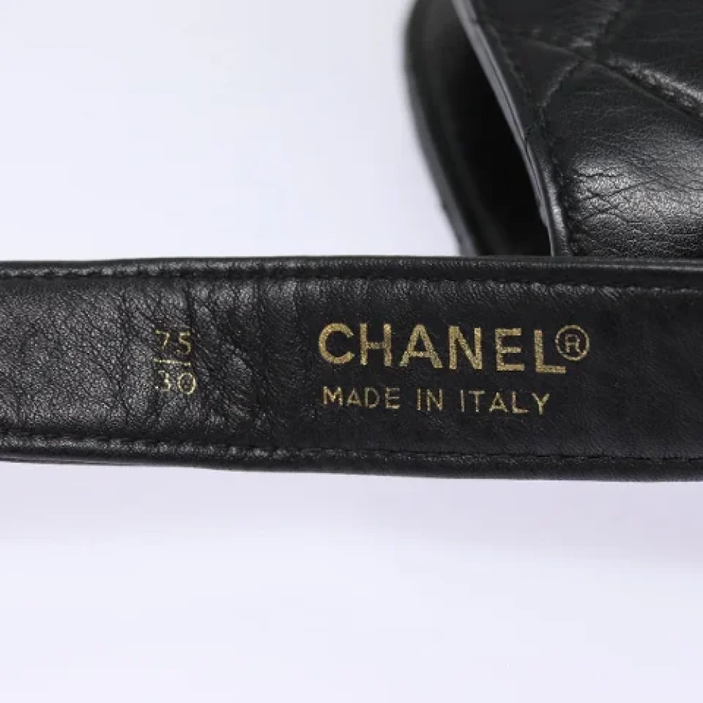Chanel Vintage Pre-owned Leather crossbody-bags Black Dames