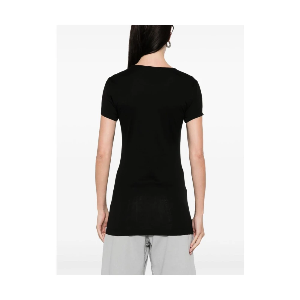 Lemaire Zwarte Ronde Hals Korte Mouw T-shirt Black Dames
