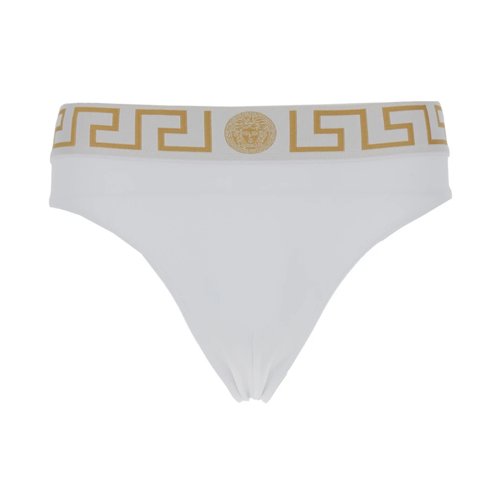 Versace Wit Zeekleding Iconische Greca Slip White Heren