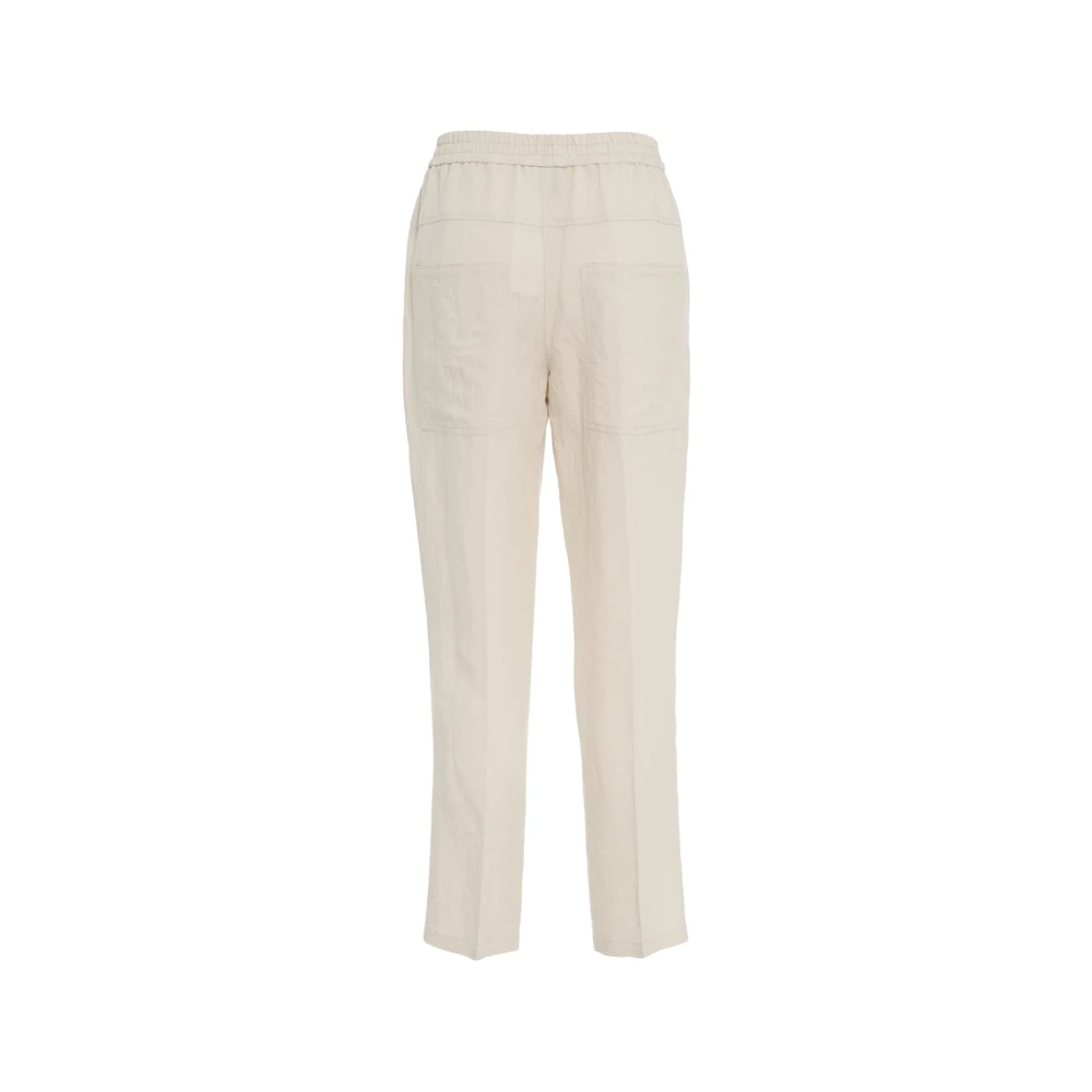 8pm Chique Beige Linnen Broek Beige Dames