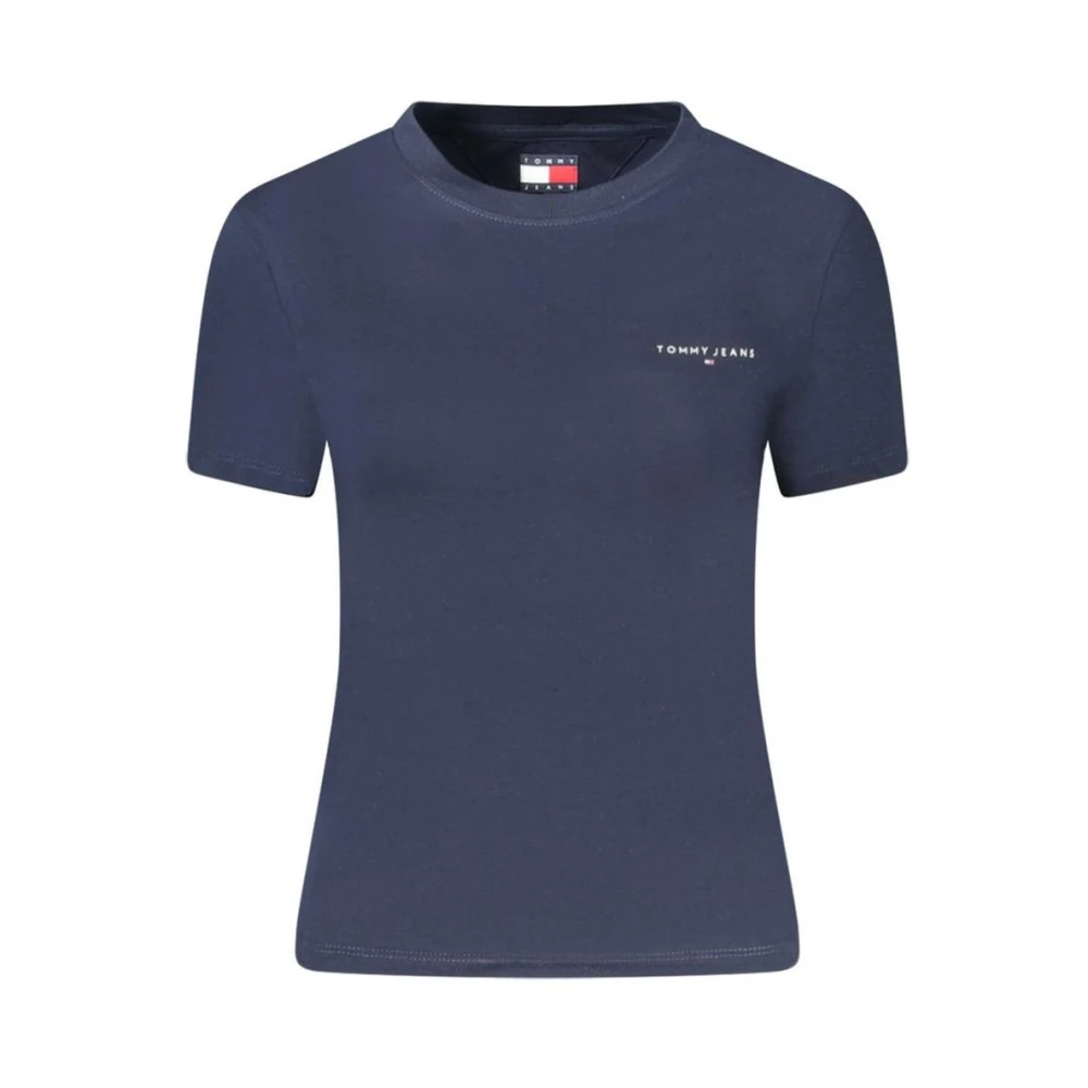 Tommy Hilfiger Women's Blue Iconic Logo Crew Neck Tee