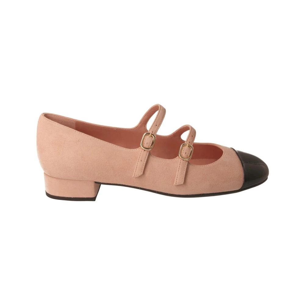 Pretty Ballerinas Women's Pink Nude Suede Ballerina Shoes
