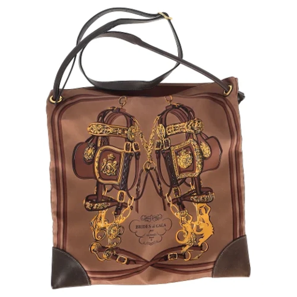 Hermès Vintage Pre-owned Silk shoulder-bags Brown Dames