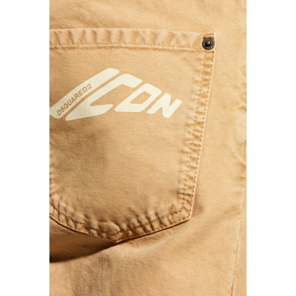 Dsquared2 Broek met Logo Beige Heren