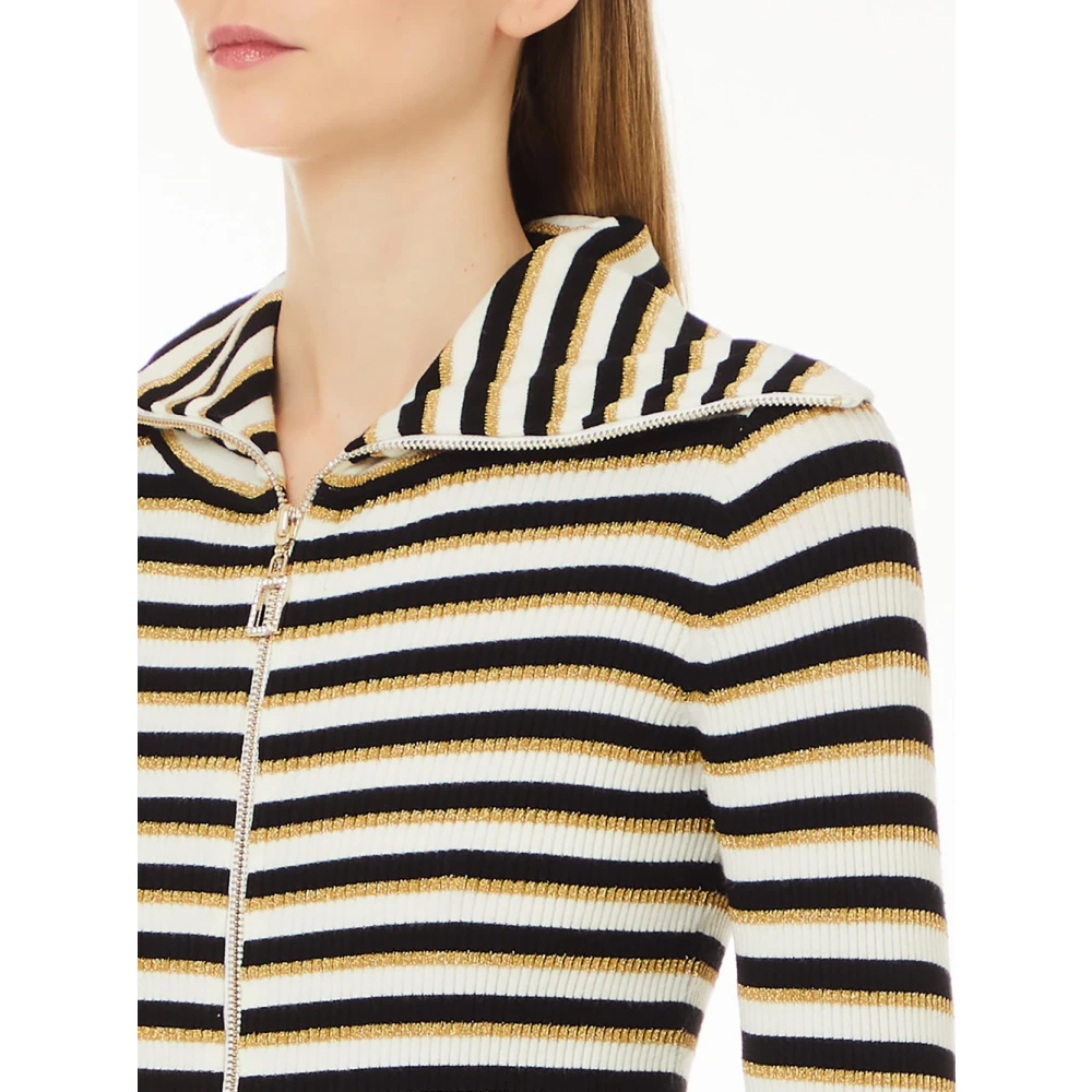 Liu Jo Witte Cardigan Sweater Elegant Rits Multicolor Dames