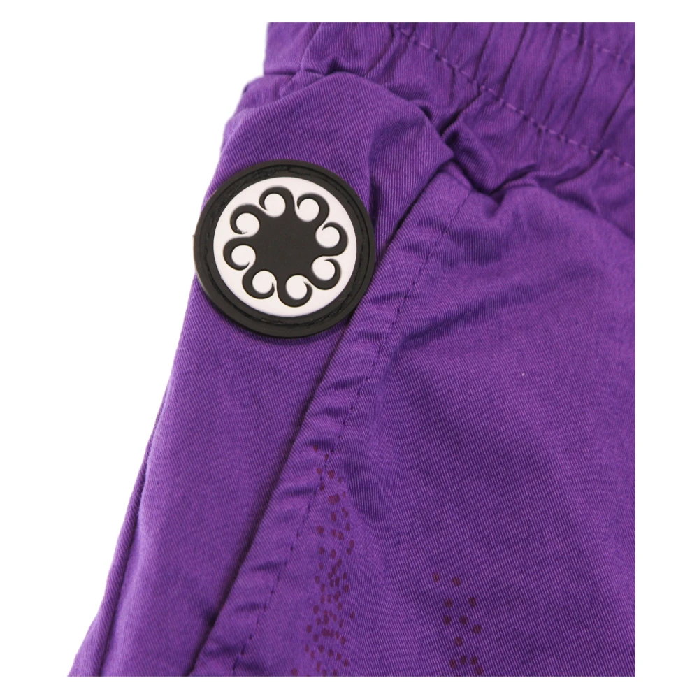 Octopus Paarse Jogger Shorts met Elastische Taille Purple Heren