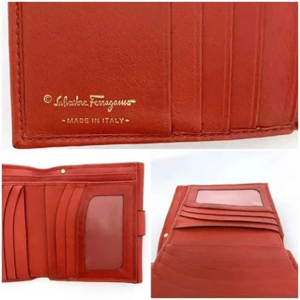 Salvatore Ferragamo Pre-owned Leather wallets Red Dames