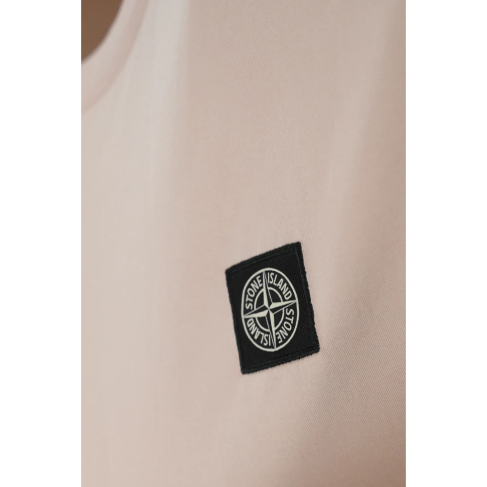 Stone Island Roze Katoenen T-shirt met Logopatch Pink Heren