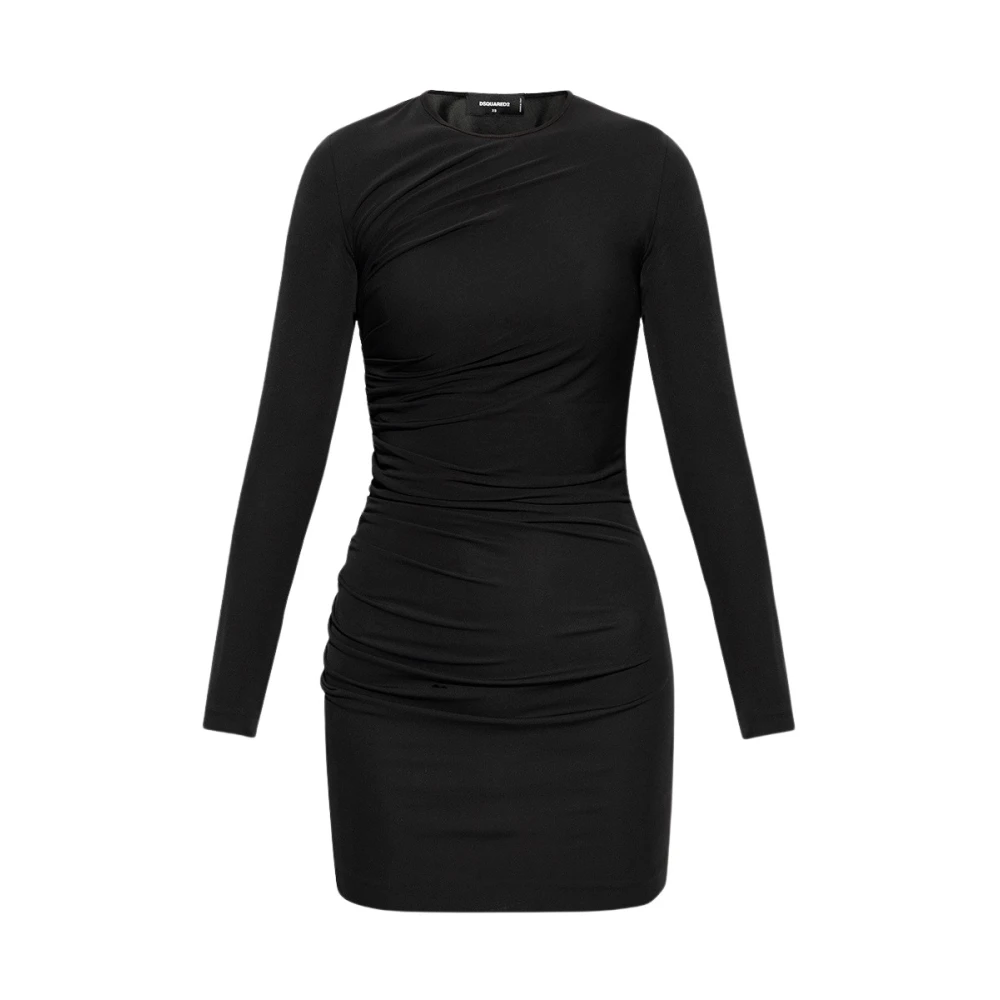 Dsquared2 Black Long Sleeve Mini Dress - Female - Short Dresses - Xs - Dresses