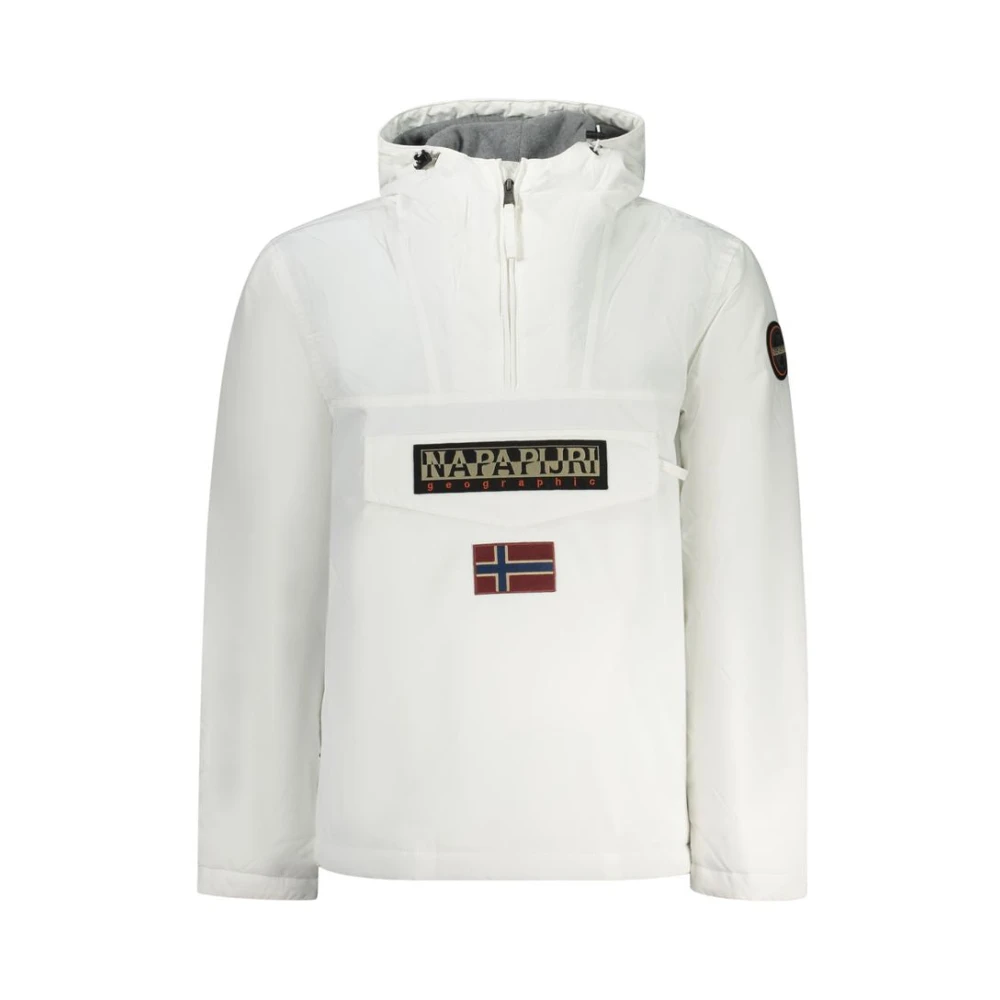 Napapijri Men's White Rainforest Jacket With Hood And Pockets - Winter Jackets - 2XL - Jackets