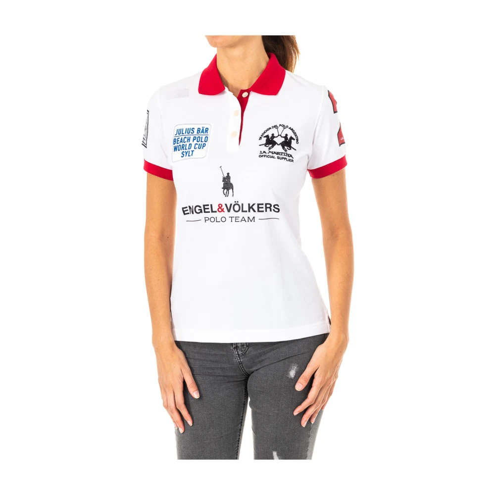 La Martina Women's White Short Sleeve Polo Shirt