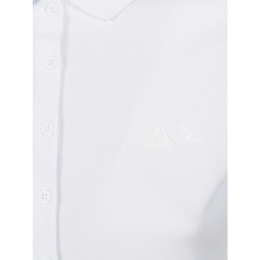 Sun68 Logo Strass Polo Shirt White Dames