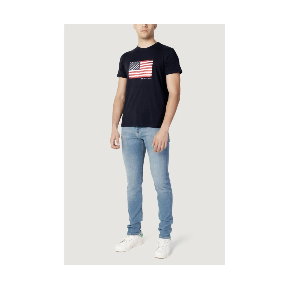 U.s. Polo Assn. Blauw Katoenen Heren Lente Zomer T-Shirt Blue Heren