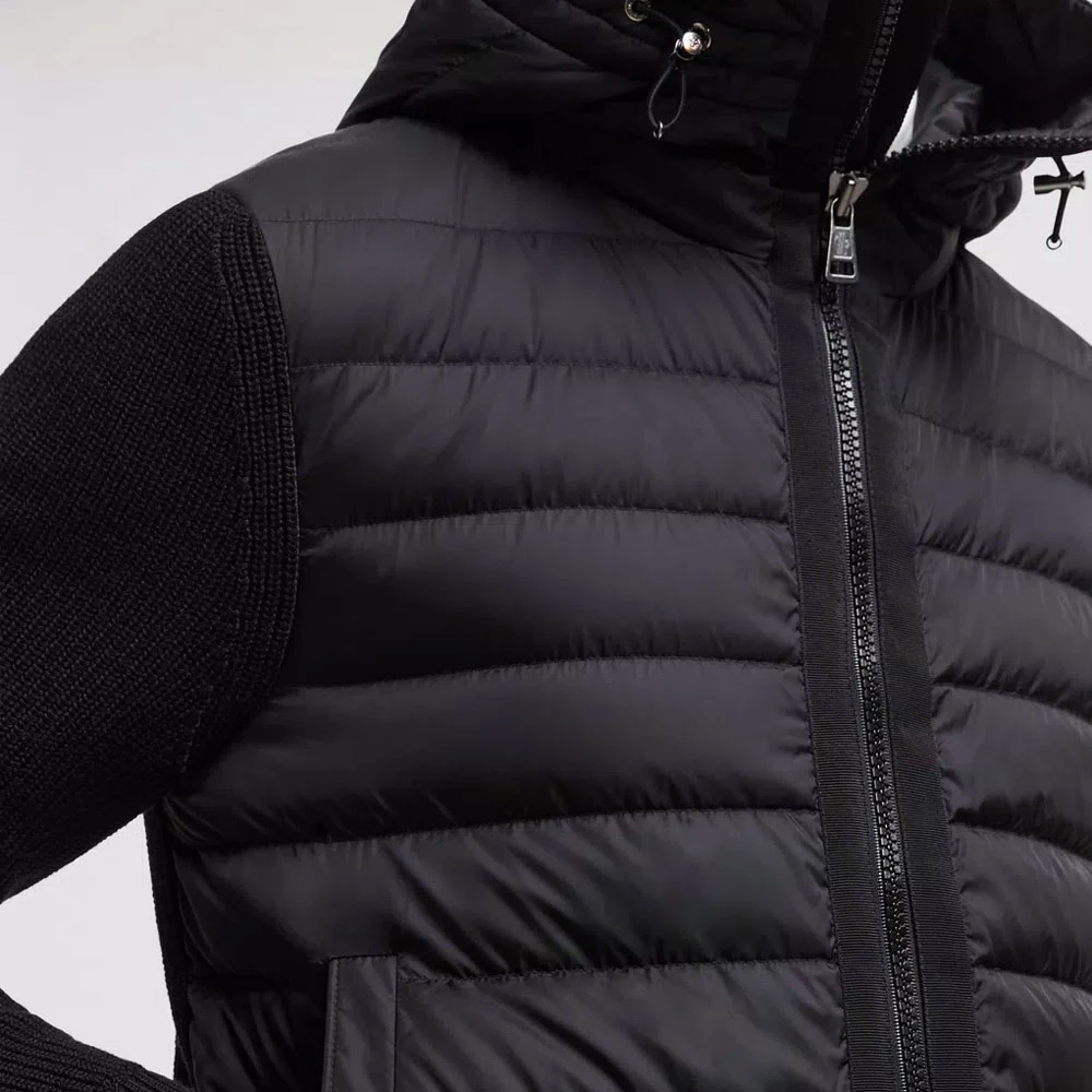 Moncler Gewatteerde wollen vest met dons Black Heren