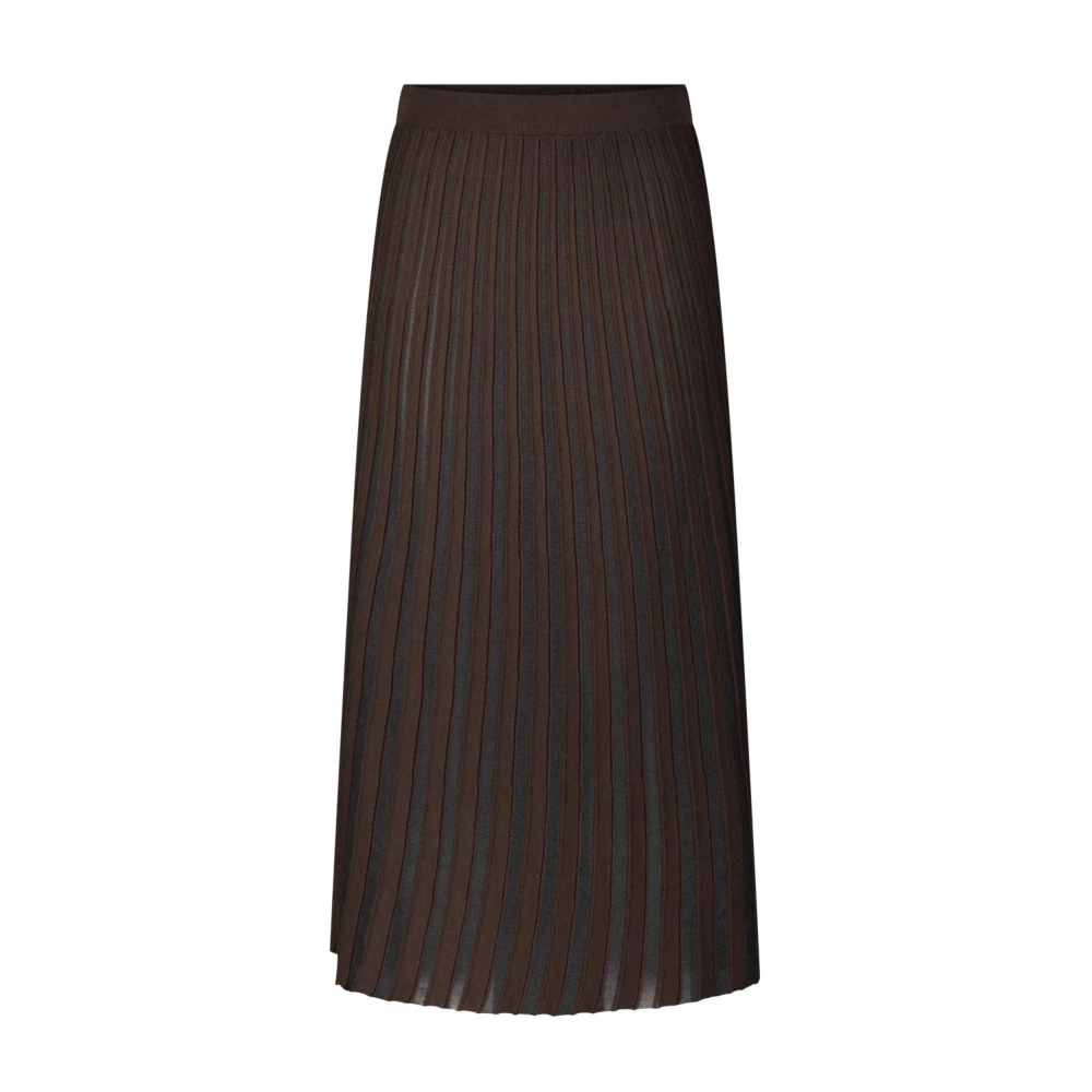 Roberto Collina Glanzende Plooirok Brown Dames