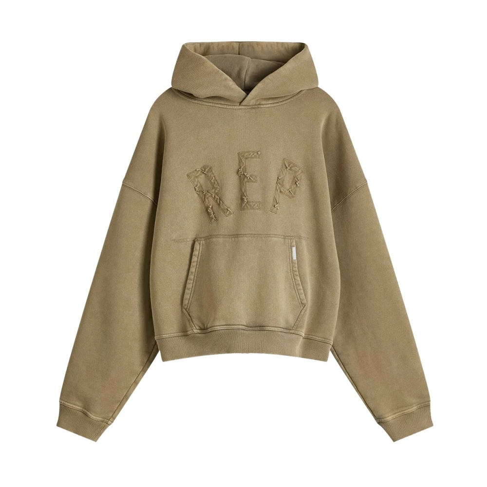 Represent Cotton Logo Hoodie Beige Heren