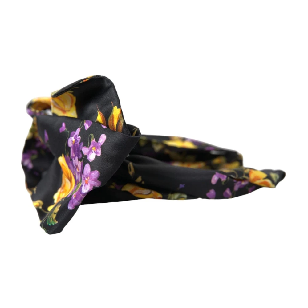 Dolce & Gabbana Women's Black Floral Silk Headband Diadem
