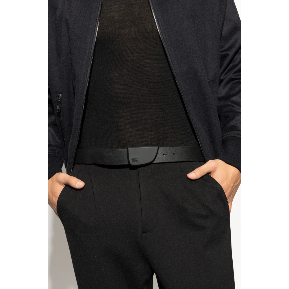 Burberry Leren riem Black Heren