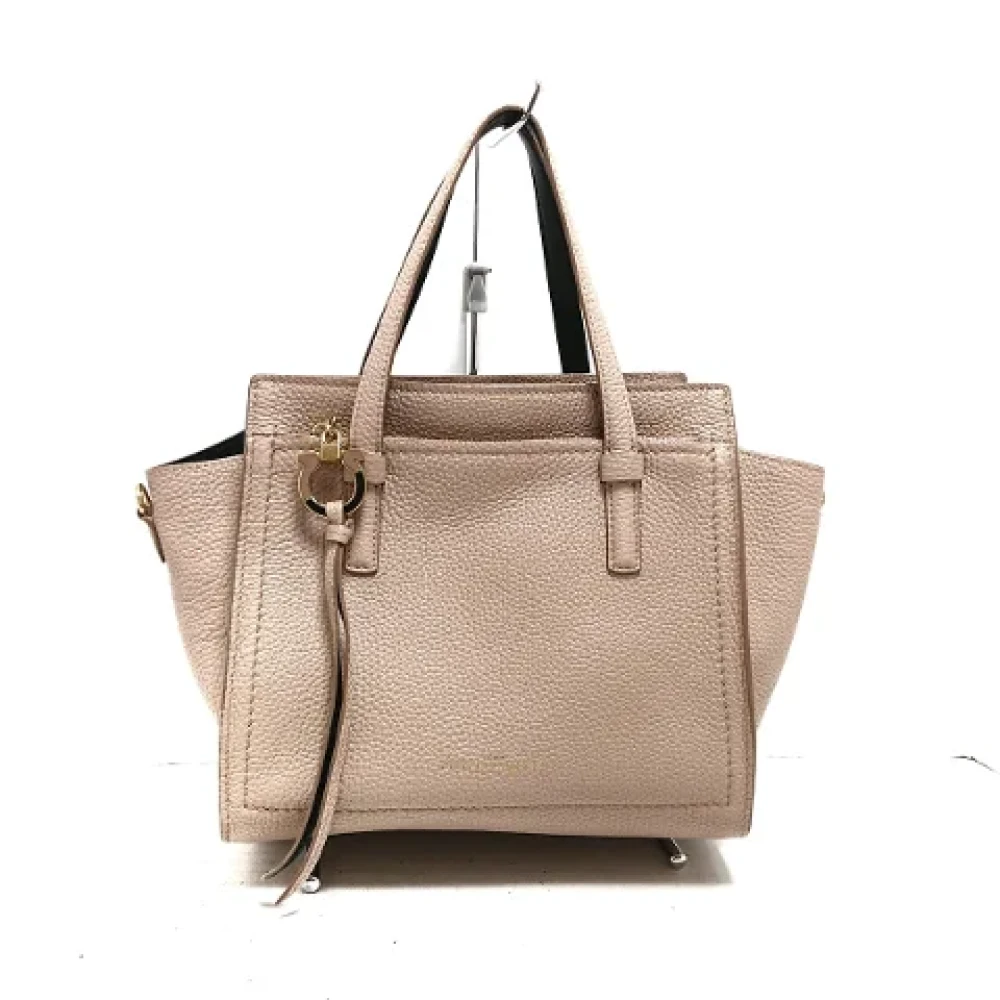 Salvatore Ferragamo Pre-owned Leather handbags Beige Dames