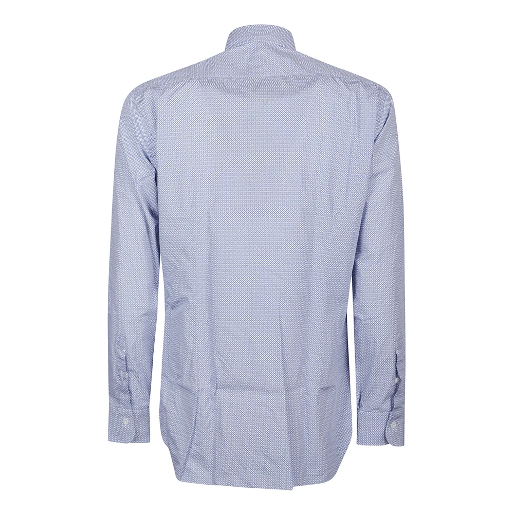 Barba Napoli Casual Hals Shirt Blue Heren