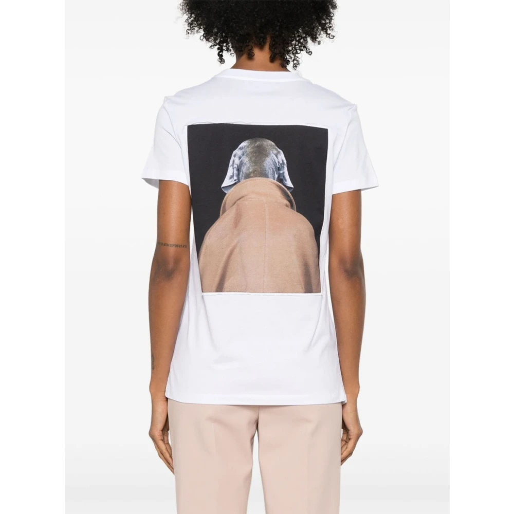 Max Mara Hondenprint T-shirts en Polos White Dames