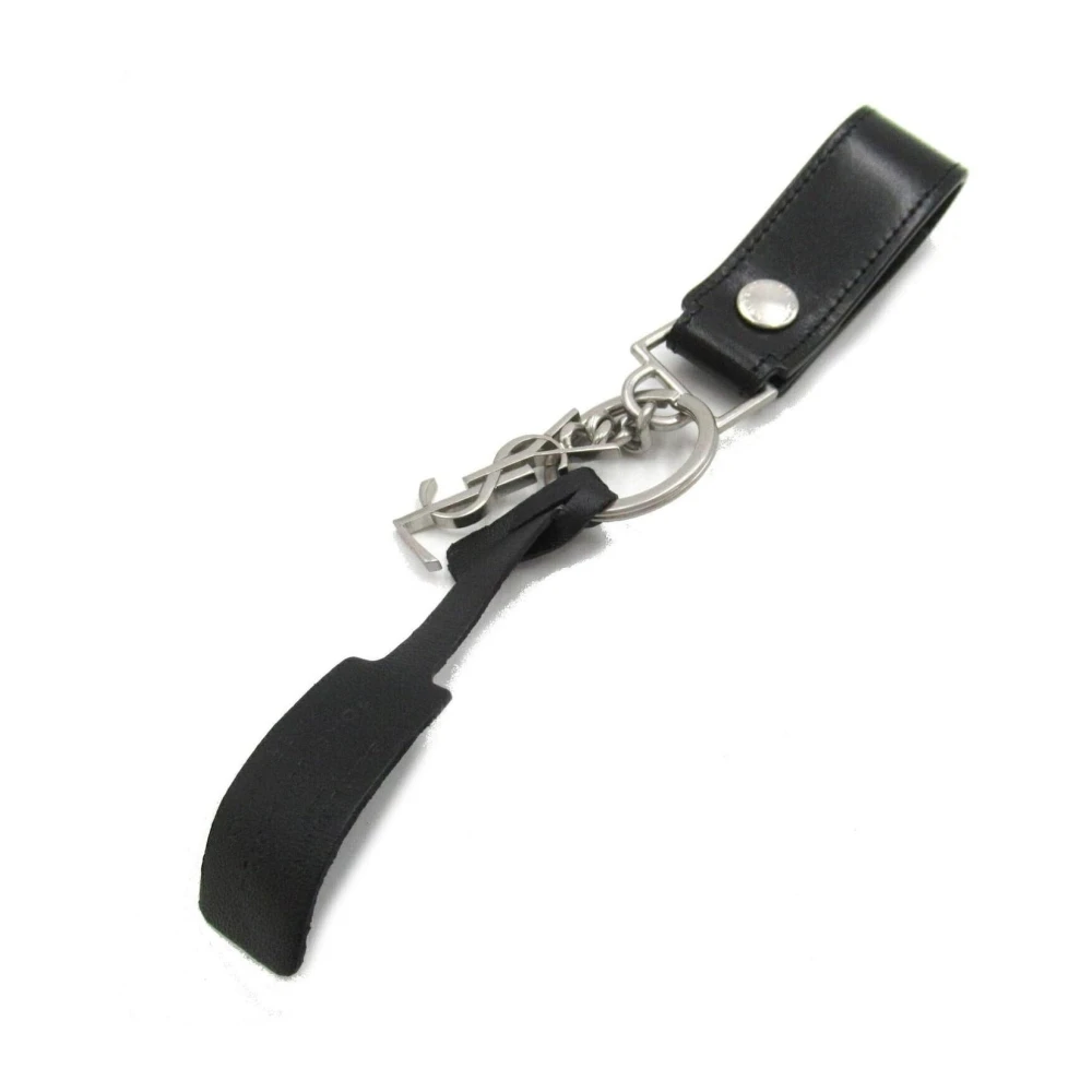 Saint Laurent Cassandre Sleutelhanger met YSL Logo Black Unisex
