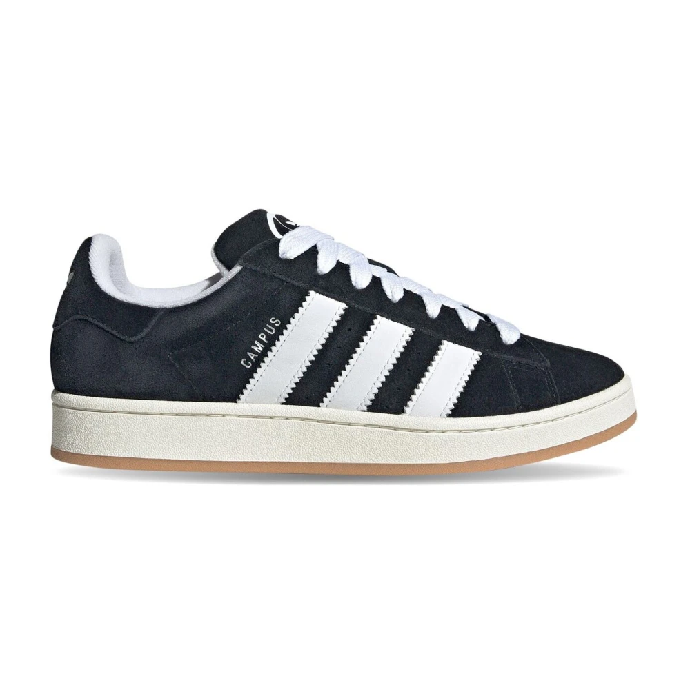 Adidas Women's Black Sneakers,, Leather Trainers Front Lace Rubber Sole Size 3
