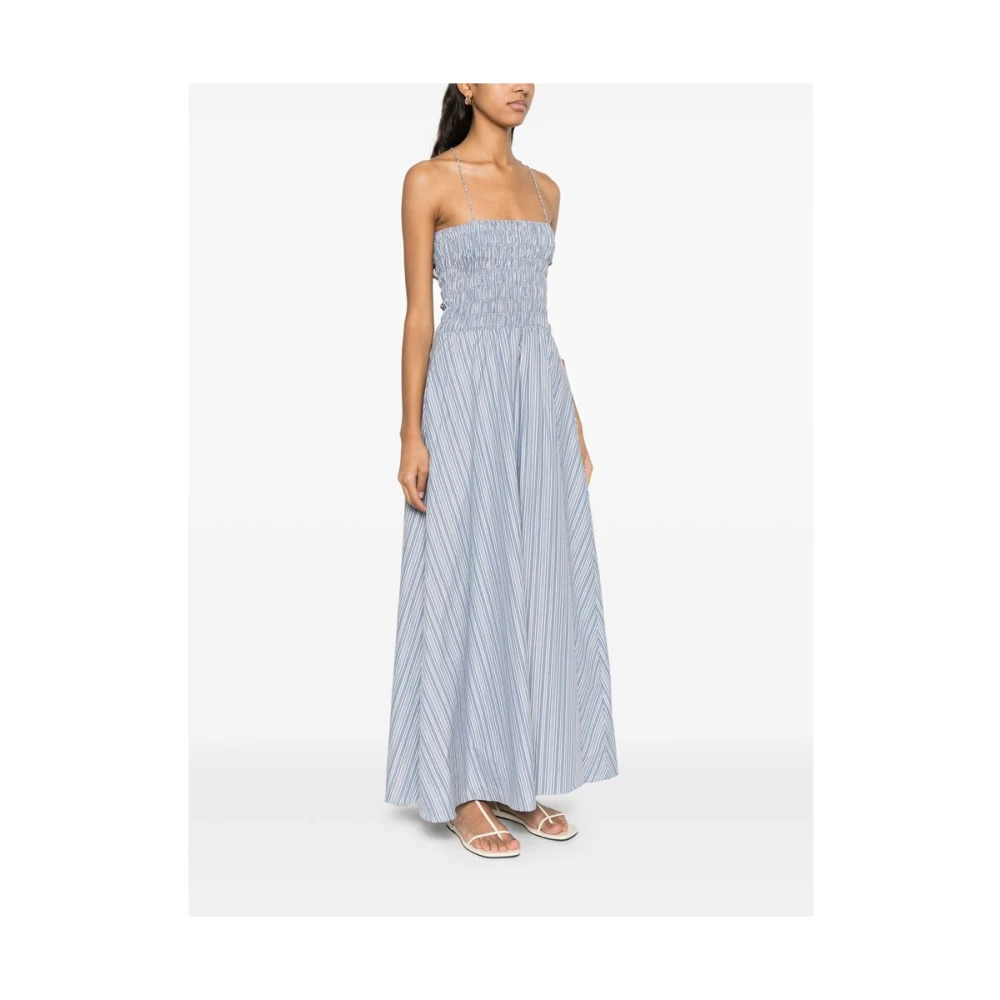 Faithfull the Brand Korenbloemblauwe Vierkante Hals Jurk Blue Dames