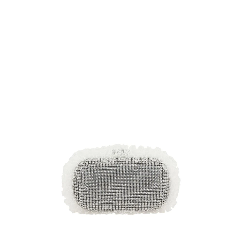 Self Portrait Kristallen kanten clutch met strassstenen Blue Dames