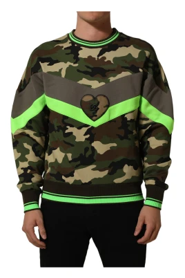 Sweatshirt i jersey med kamouflagemönster