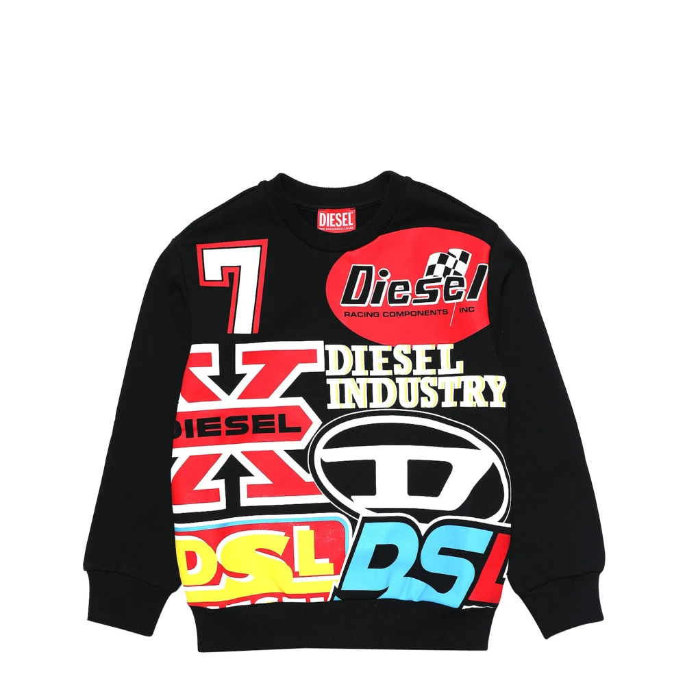 Diesel Boys Black Kids Sweatshirts, 8 Y, Spebs Over