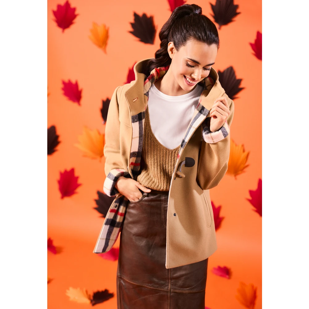 Amber & June Capuchon Duffle Jas Brown Dames