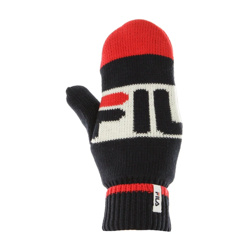 Fila Intarsia Gebreide Herenhandschoenen Zwart Rood Wit Multicolor Heren
