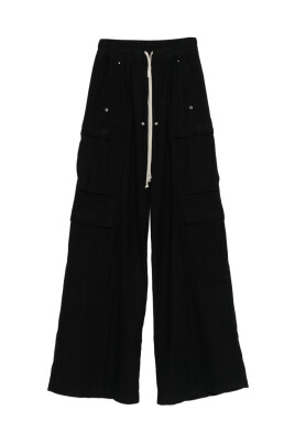pantalon-cargo-noir-a-cordon-et-large-jambe