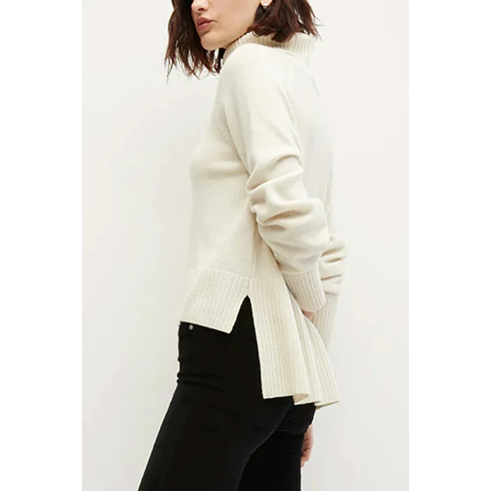 Veronica Beard Luxe Lerato Cashmere Coltrui Sweater White Dames