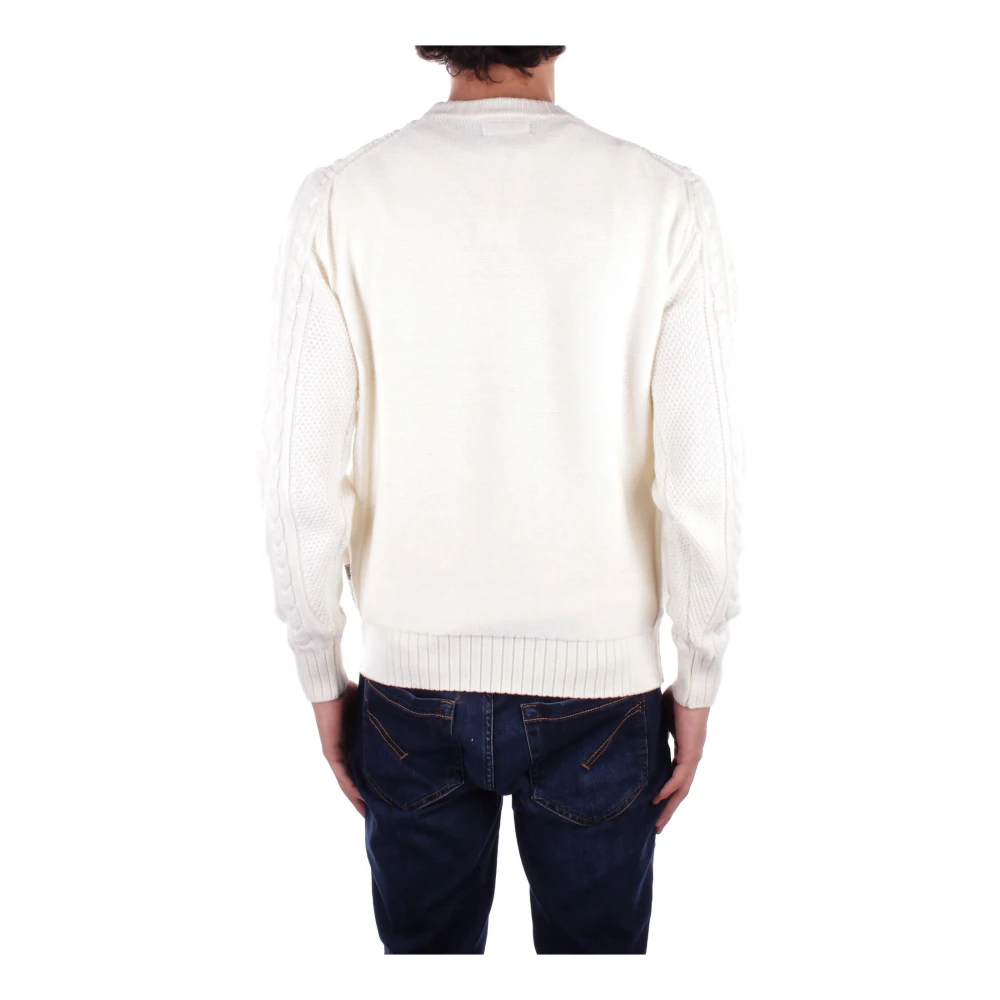 Guess Witte Logo Front Sweater White Heren