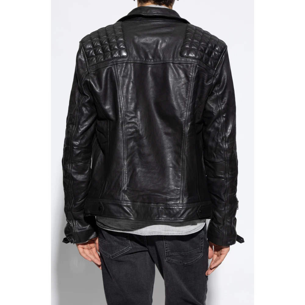 AllSaints Conroy Biker Lederen Jack Black Heren