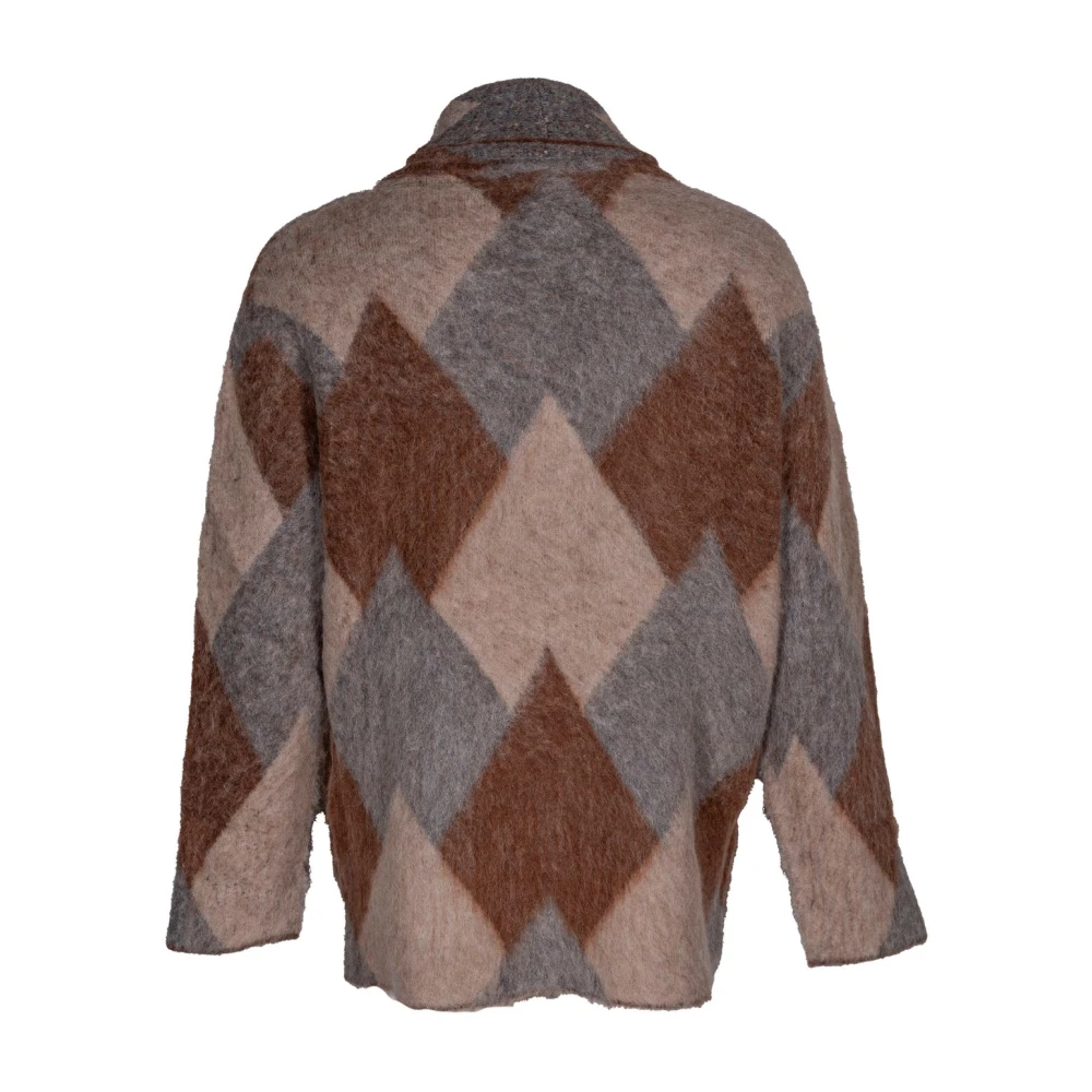 Laneus Heren Alpaca Peacoat. Dubbelrij sjaalkraag. Multicolor Heren