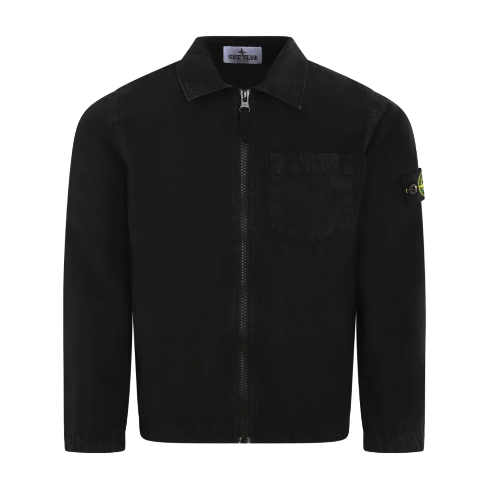 Stone Island Barn Overshirt i Trendig Stil Black, Unisex