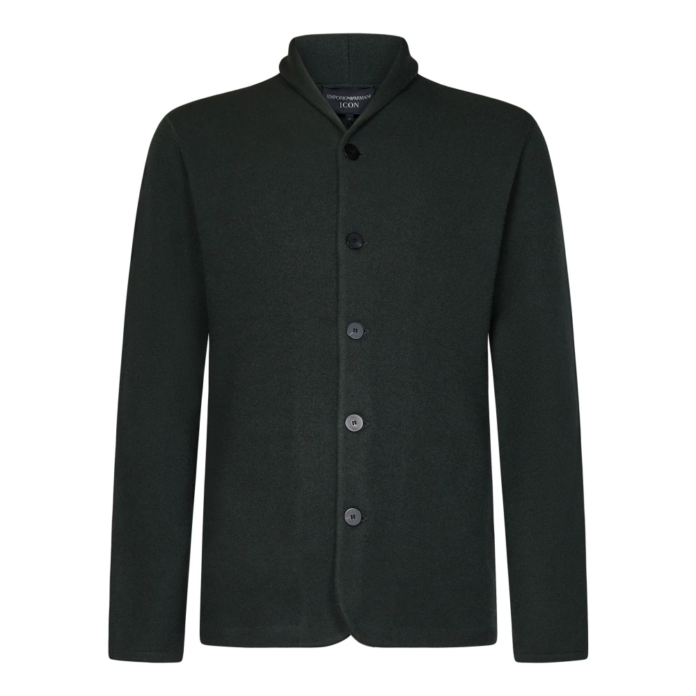 Emporio Armani Grön Ull Bomull Jacka Regular Fit Green, Herr