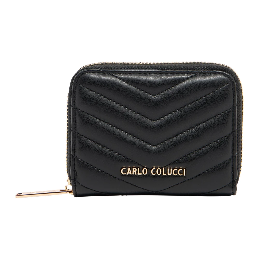 Carlo Colucci Women's Black Wallets & Cardholders, One Size, Small Quilted Wallet