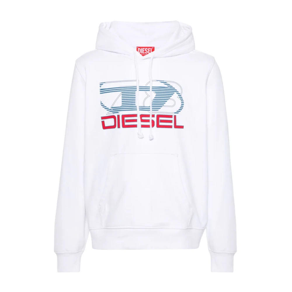 Diesel Witte Sweatshirt met Voorkant Print White Heren