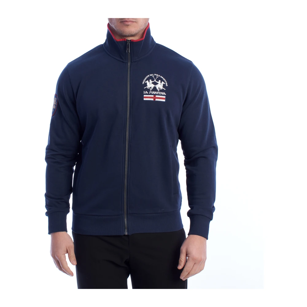 La Martina Herr Zip-Up Sweatshirt med Klassisk Design Blue, Herr