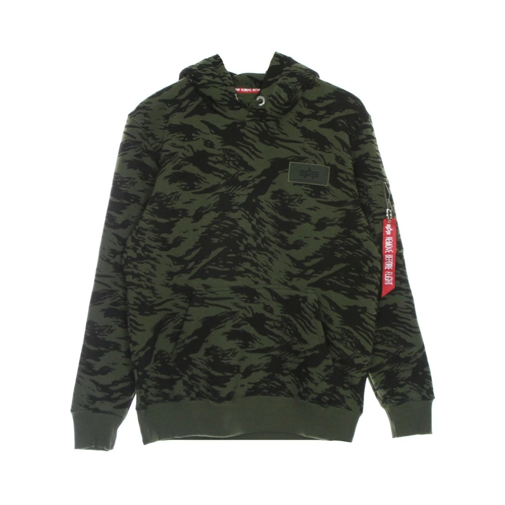 Alpha industries Groene Camo Brushstroke Hoodie Stijlvol Green Heren