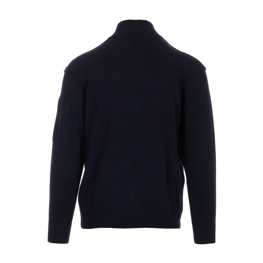 C.P. Company Lamswol Half Zip Gebreid Blue Heren