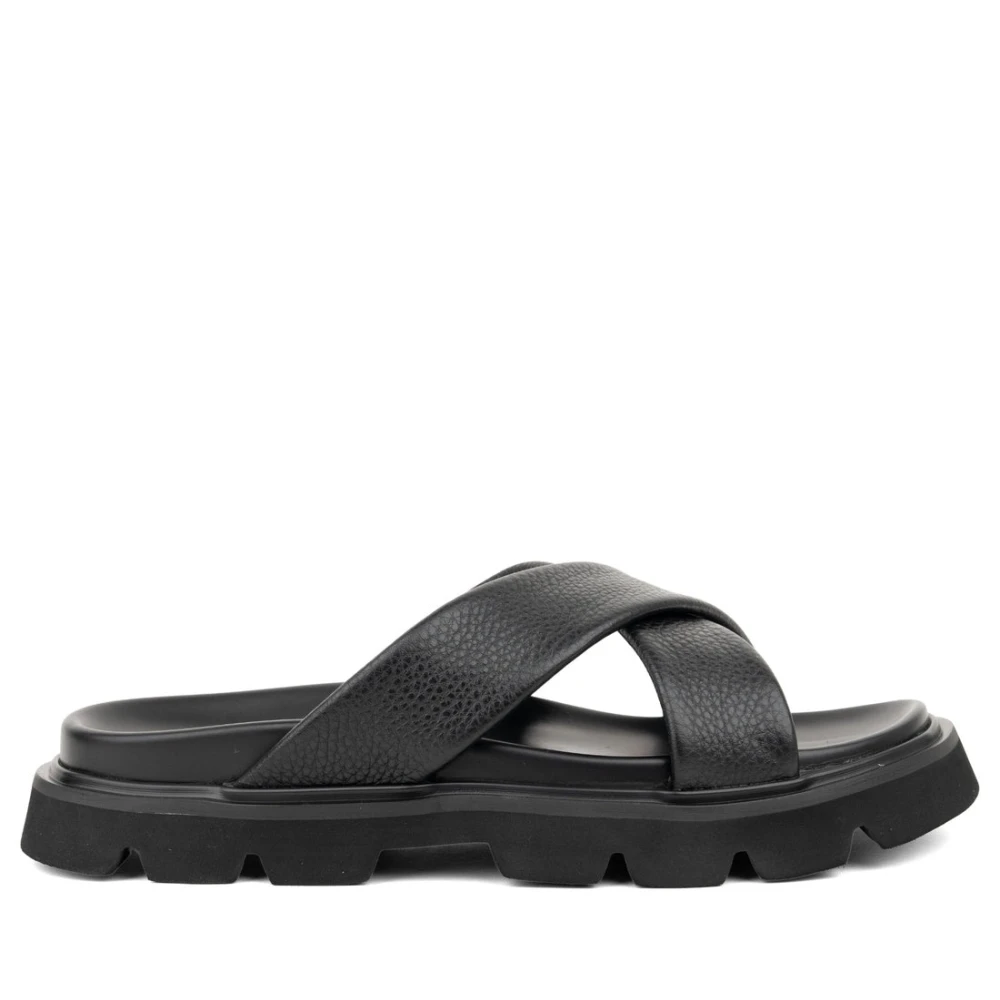 Sergio Moretti Men's Black Sliders, 8 Uk, Open Slippers