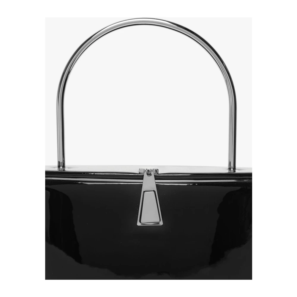 SPORTMAX Zwarte Lakemmer met Metalen Handvat Black Dames