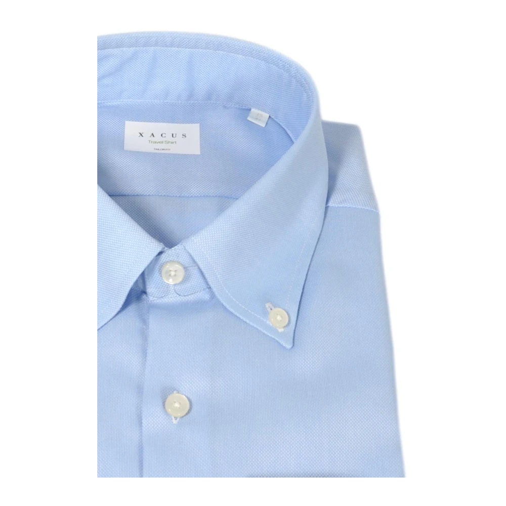 Xacus Button Down Oxford Reis Shirt Blue Heren